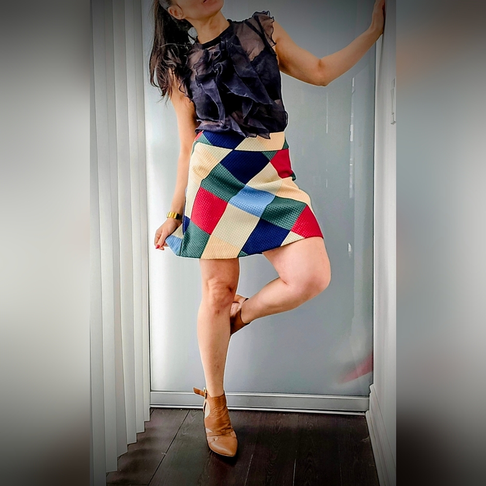 Colorblock Women's Mini Skirt